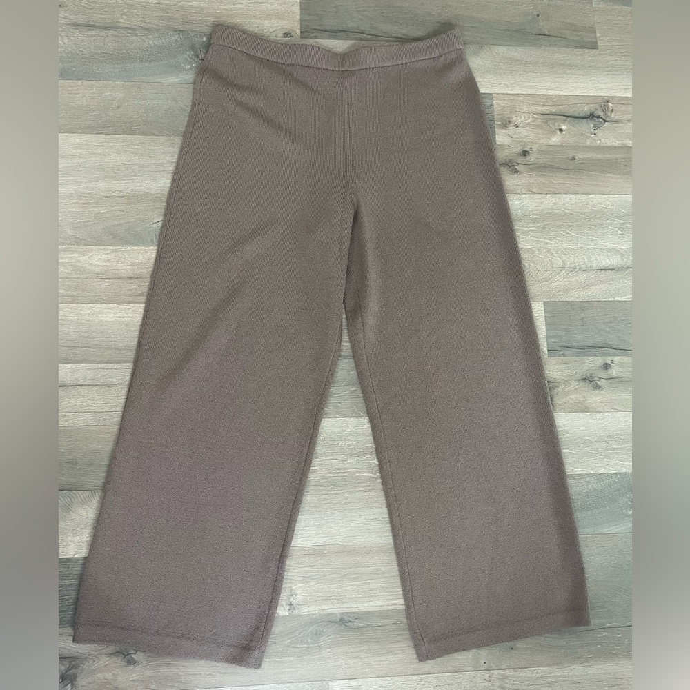 St John Collection Wool Blend Wide Leg Knit Pull On Pants - NWT- Size 16